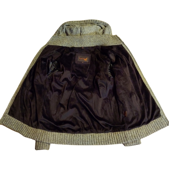 Royal Falcon Wool Blend Cable Knit Faux Fur Lined Hooded SweaterJacket - Picture 9 of 16